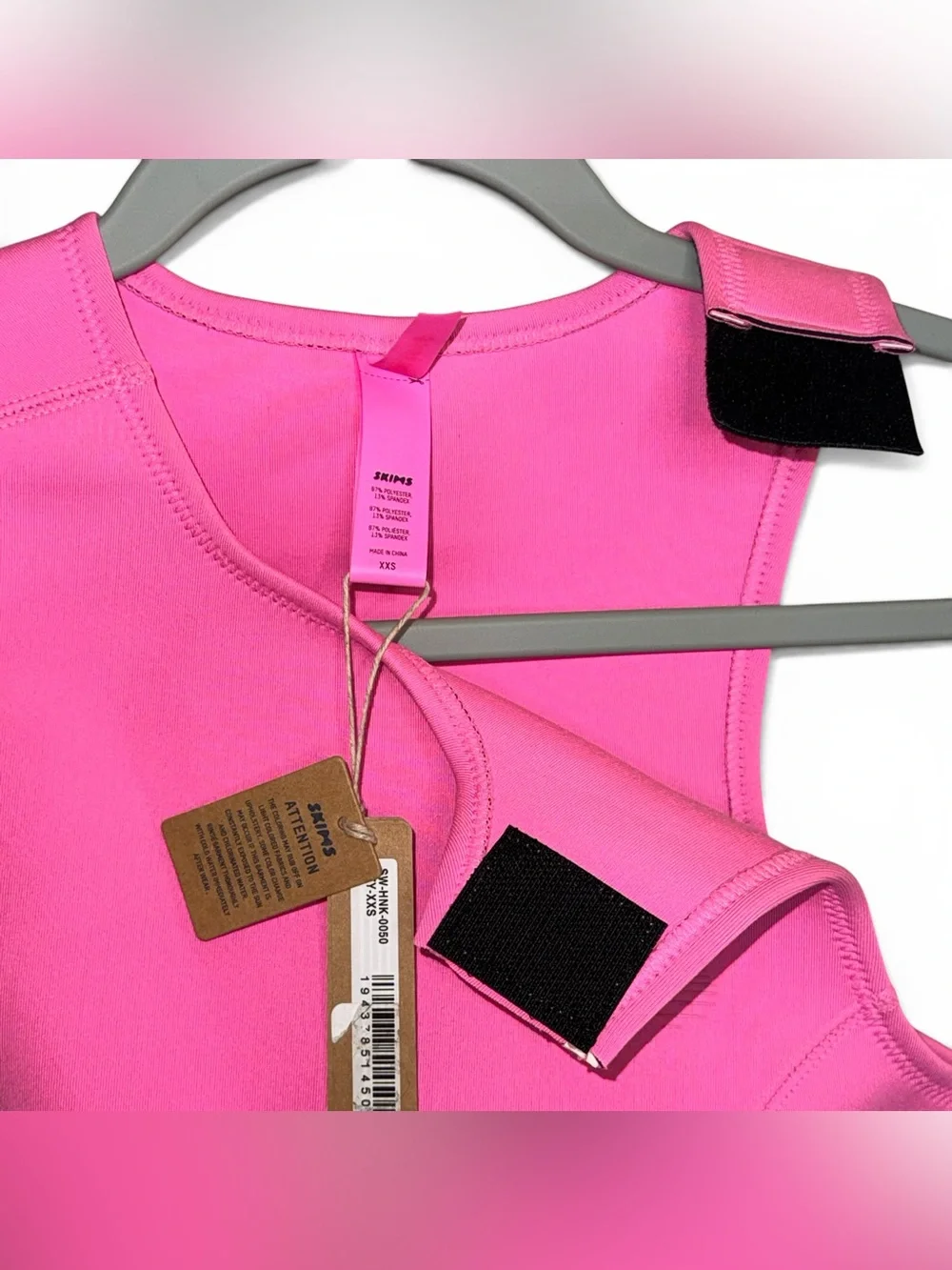 NWT SKIMS Size XXS Sport Swim High Neck Top - Taffy Pink